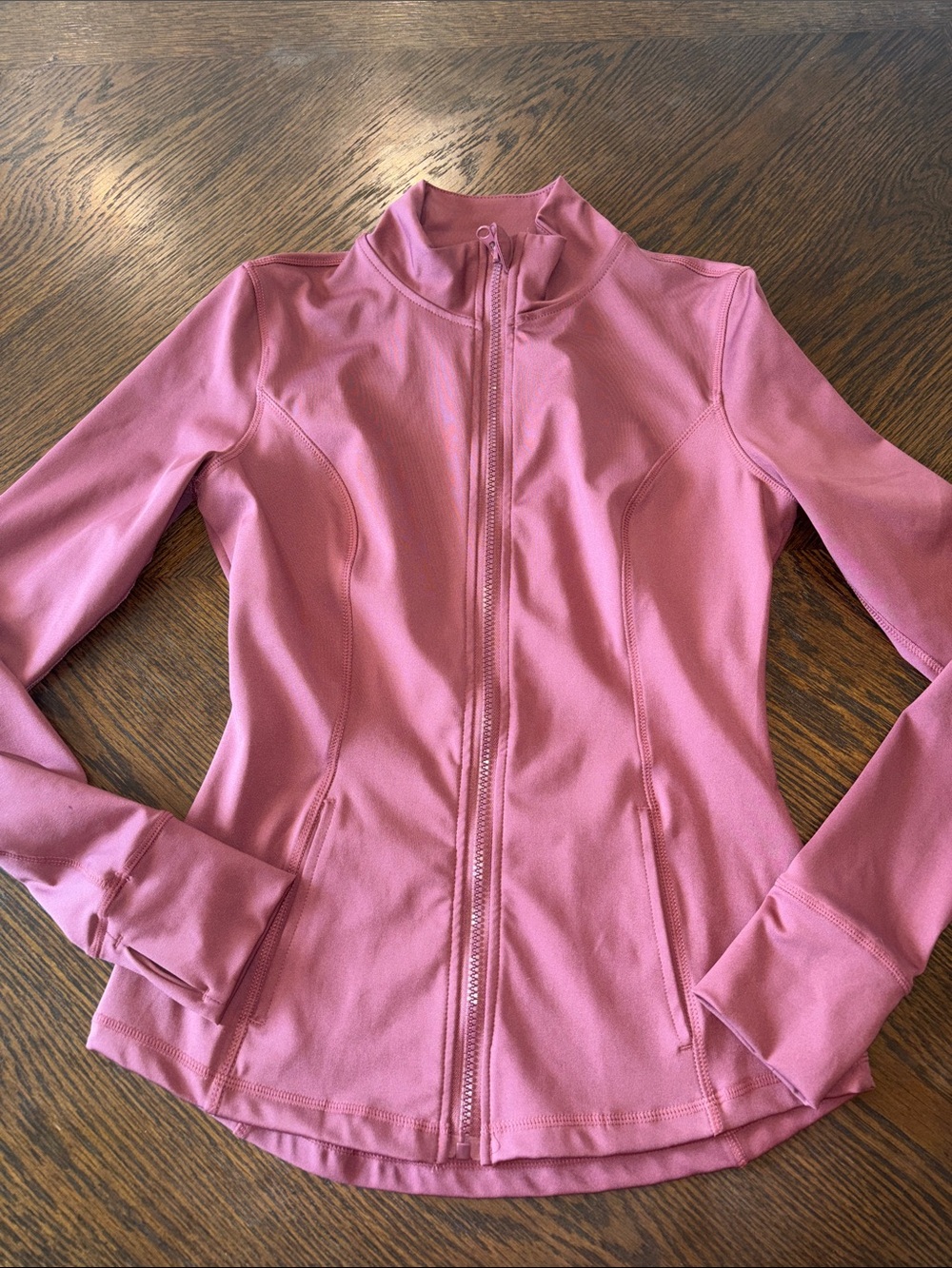 Lightweight Zip Up Jacket Slim Fit Activewear thumbhole pockets zip
Up Small